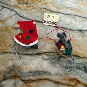 Vintage Handmade Mouse Ornaments